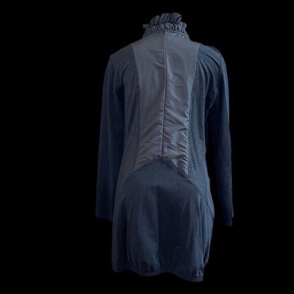 YEST Black Ruffle Jacket Parka Size M/L/XL See Measurements - Picture 4 of 14